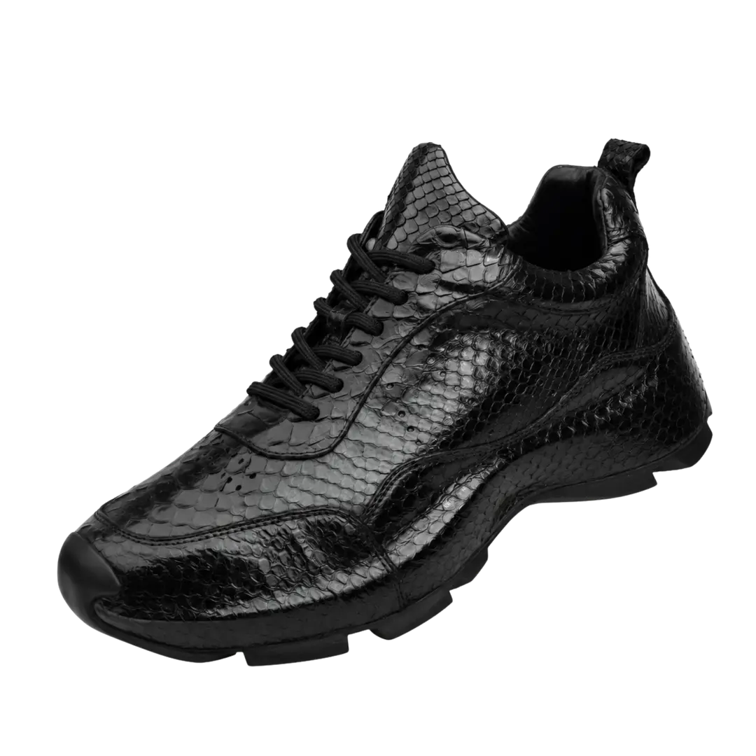 BTC Gliders black embossed leather sneakers